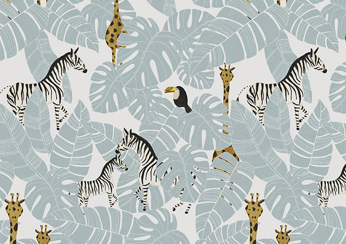Wild Thing, Powder Blue - Motorised Roman Blind - Image 7